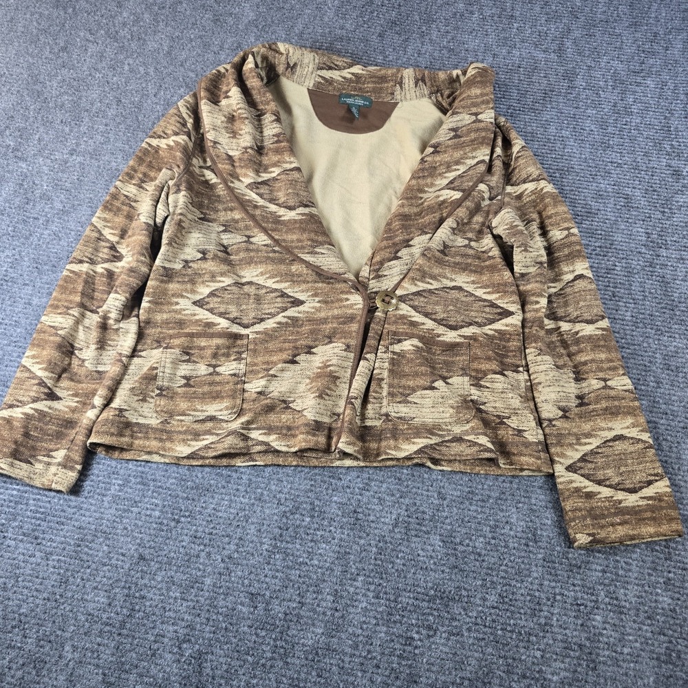 Ralph Lauren Jeans Co Jacket Womens Equestrian Brown Buckle Vintage 90's XL - Picture 3 of 7